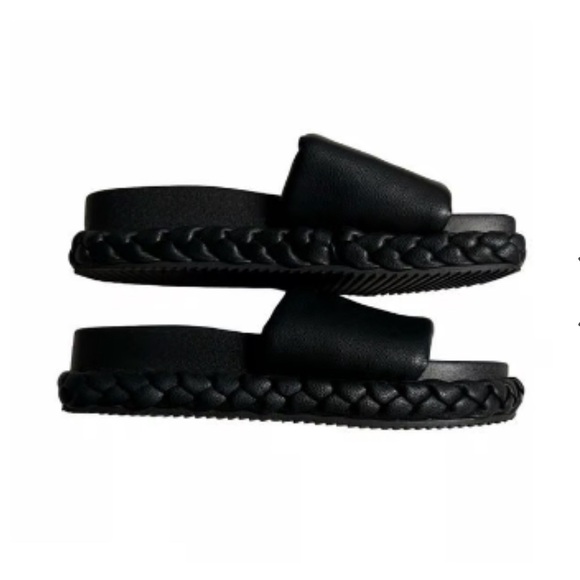 A NEW DAY PRIM BLACK BRAIDED PLATFORM SLIDE IN SANDALS SIZE 7 - Picture 9 of 12
